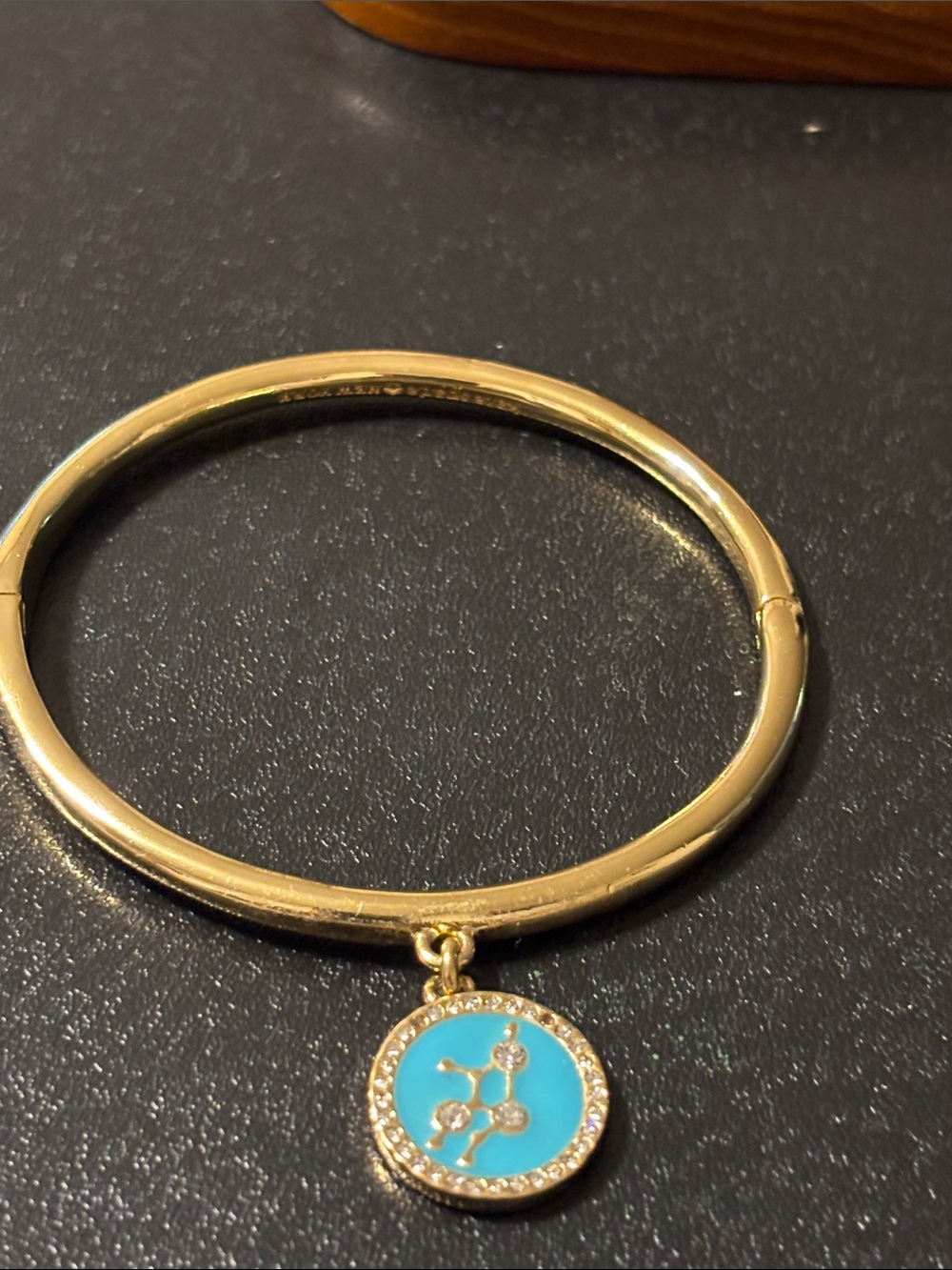 kate spade Virgo “In The Stars” Gold Bangle Bracelet with Turquoise Charm
